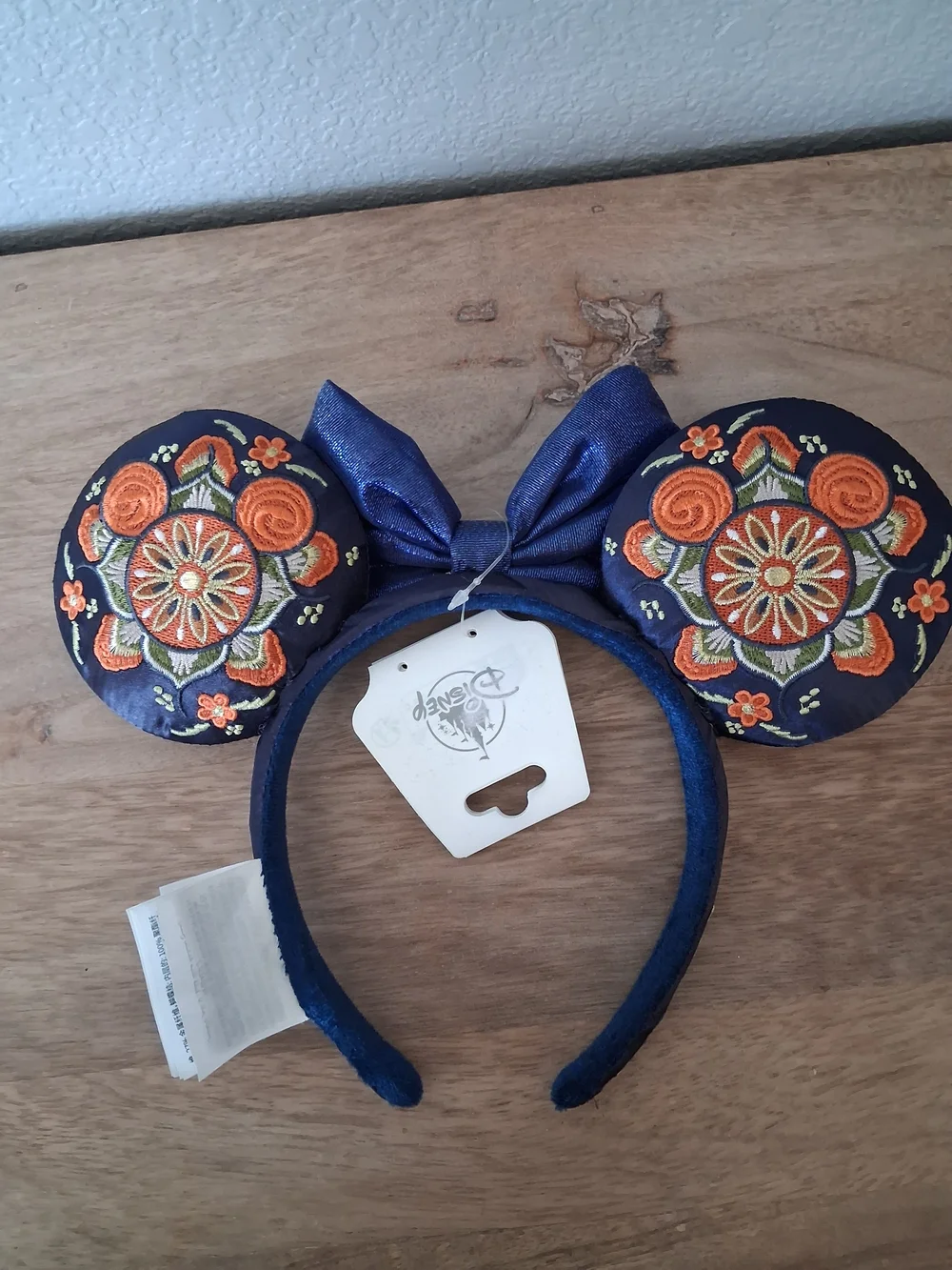 Disney Embroidered Navy Floral Minnie Ears Headband From Norway